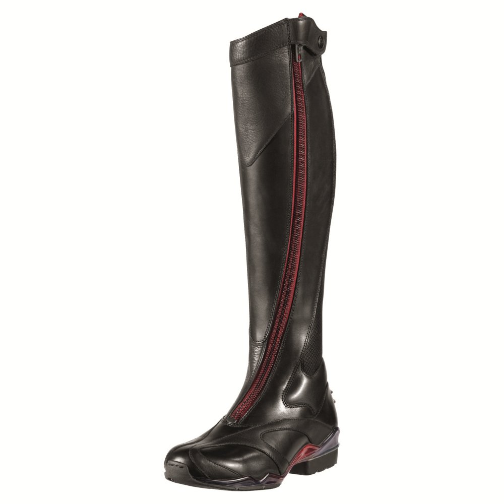 Riding boots with red on sale zipper